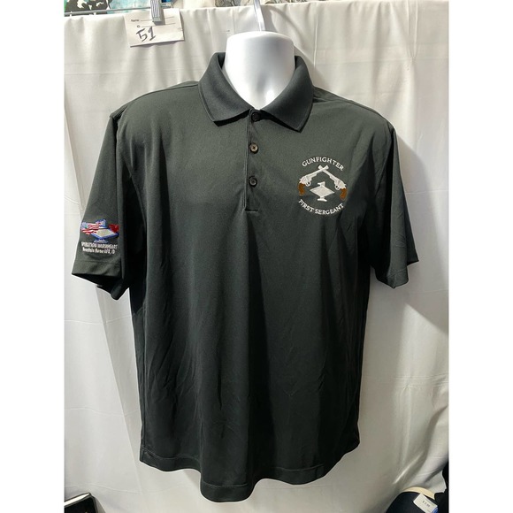 Nike Golf Dri-Fit Gunfighter First Sergeant gray Polo Medium Operation Warmheart - Picture 1 of 12